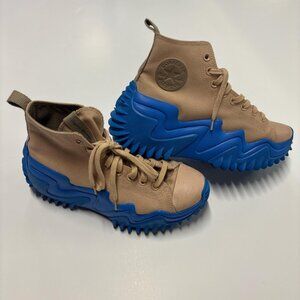 Converse Run Star Motion Platform Sneaker Mens 9 Women 10.5 Beige Blue